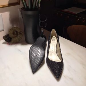 Anne Klein black sparkle shoes